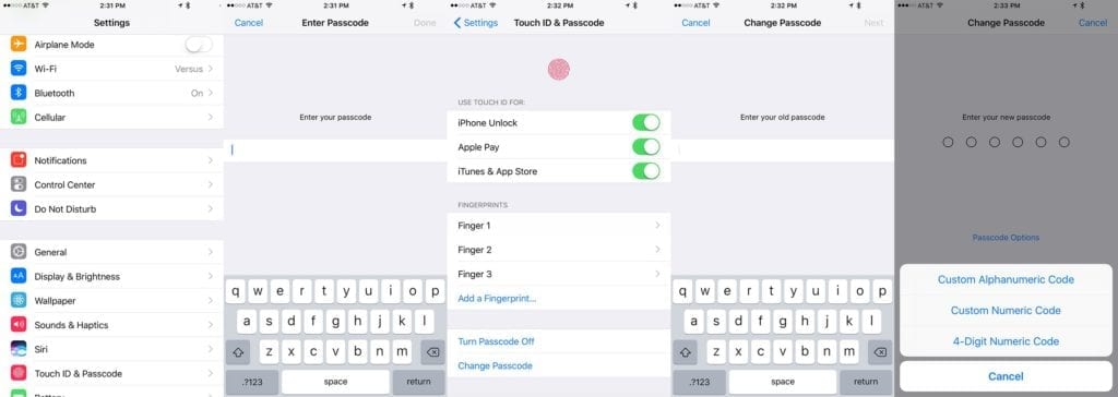 How to create and Alphanumeric Passcode on Iphone